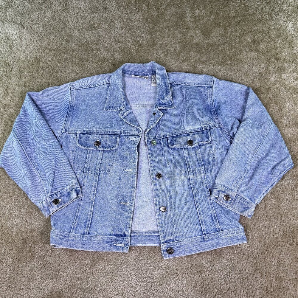 Arizona Jean Company Women's Denim Jean Jacket Size Large 14 Light Blue VTG E832